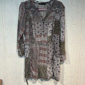 Zara Basic Paisley Dress, Size M